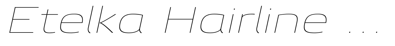 Etelka Hairline Expanded Italic